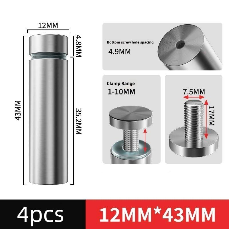 2/4PCS 16/19/25/40mm Glass Fasteners Stainless Steel Acrylic Advertisement Standoffs Pin Nails Billboard Fixing Screws Hardware
