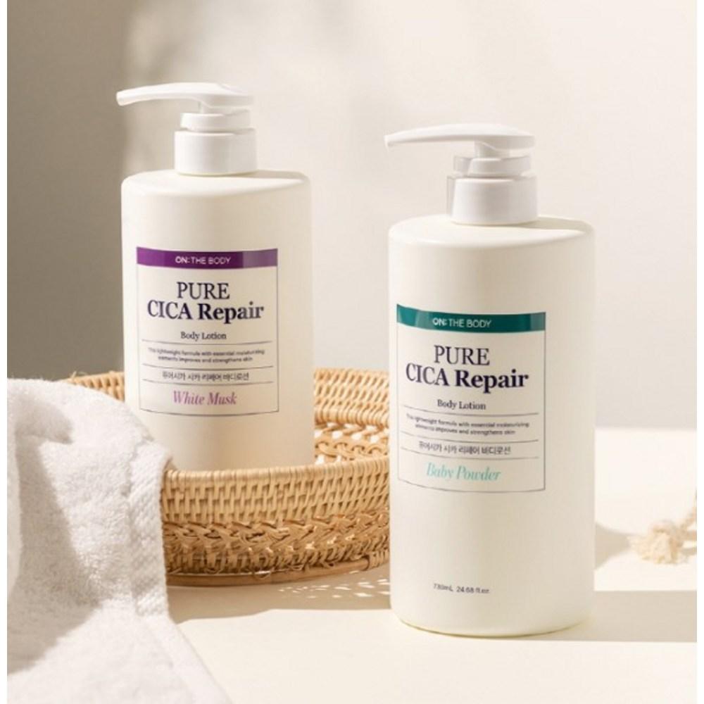 On the Body Pure Cica Body Lotion Baby Powder Fragrance, 730ml, 3 units
