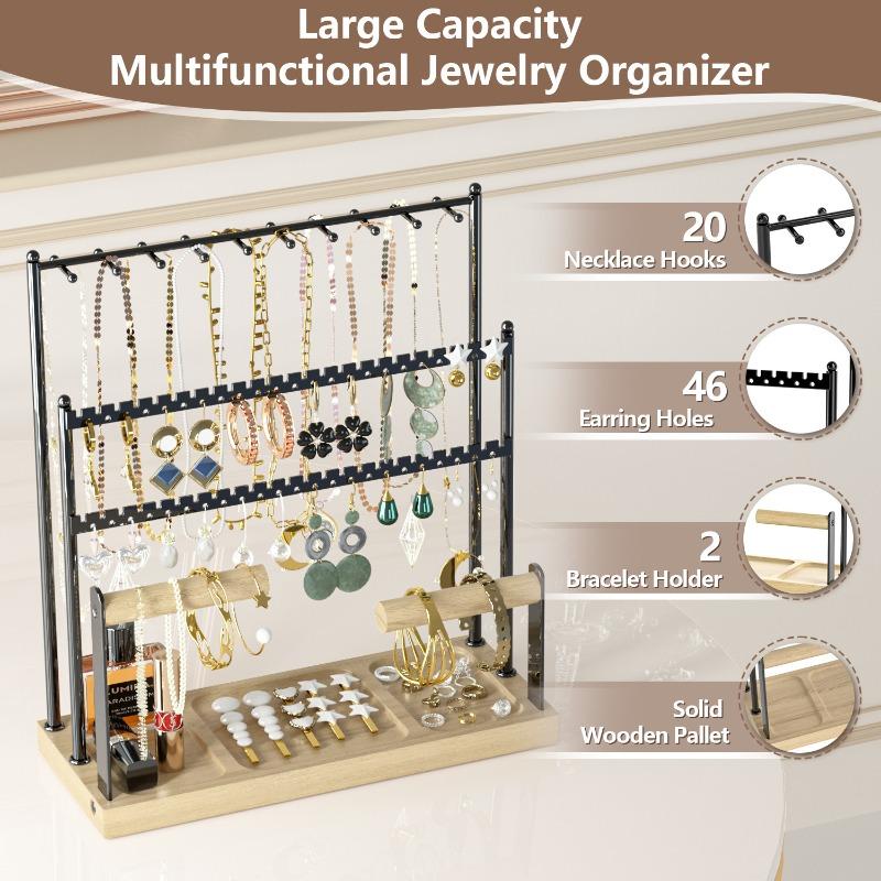 Large Capacity Earrings Displays Rack Household Necklace Storage Stand Jewelry Bracelet Show Shelf Jewellery Organizer Holder