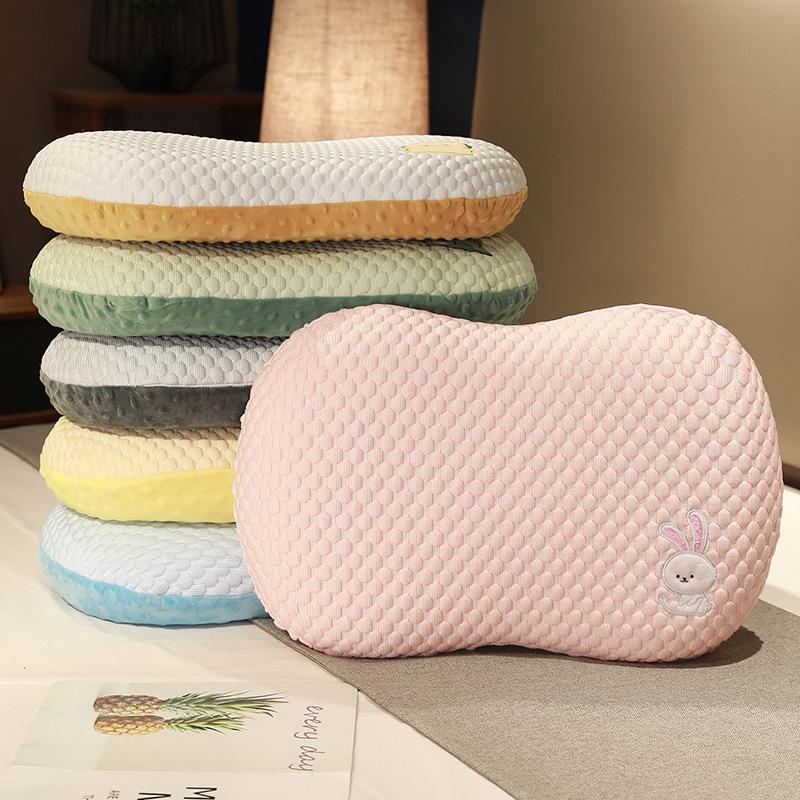 Soft Doudou Velvet Belly Pillow Memory Cotton Sleeping Decompression Pillow Bed Adult Stress Relief Assisted Sleeping Pillow Leather Shell