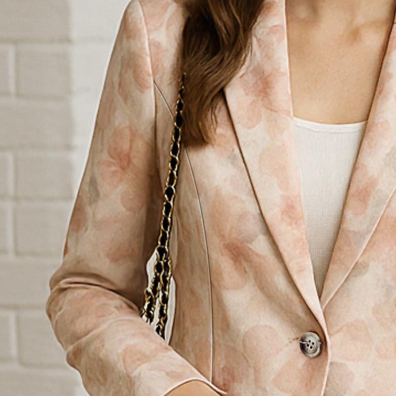 Women's European Floral Print Single-Breasted Jacket