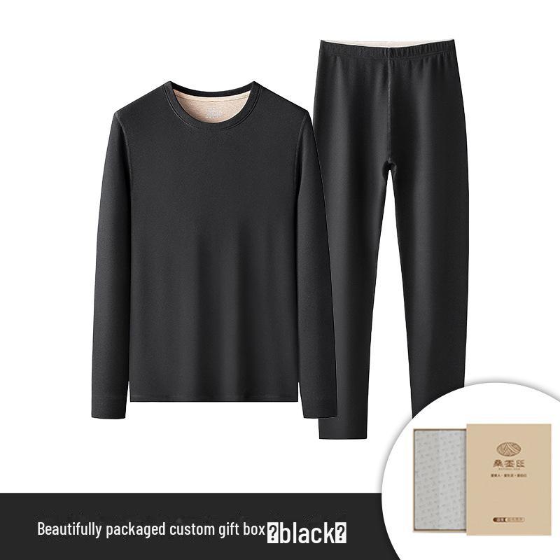 Set dámského termoprádla z hedvábné vlny – jednobarevné, plus sametové, husté na podzim/zimu.