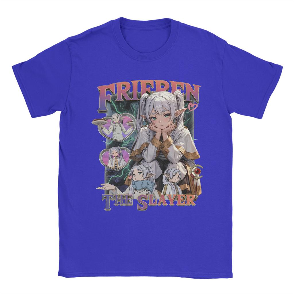 Frieren T-Shirts Herren Anime Neuheit Baumwoll-T-Shirt O-Ausschnitt Kurzarm T-Shirt 6XL Kleidung