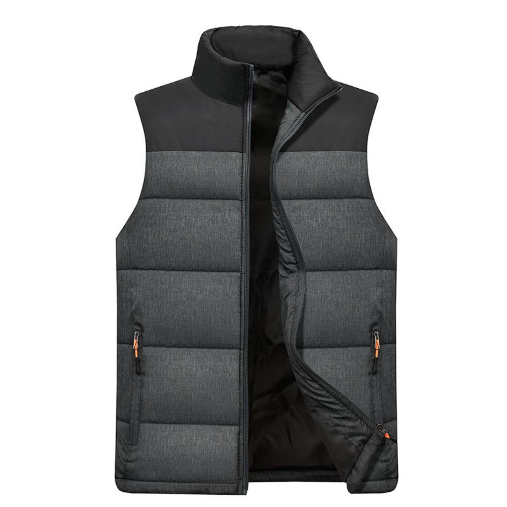 Men's Warm Thickened Vest Jacket - Casual Down Cotton Waistcoat for Middle-Aged and Elderly Dads