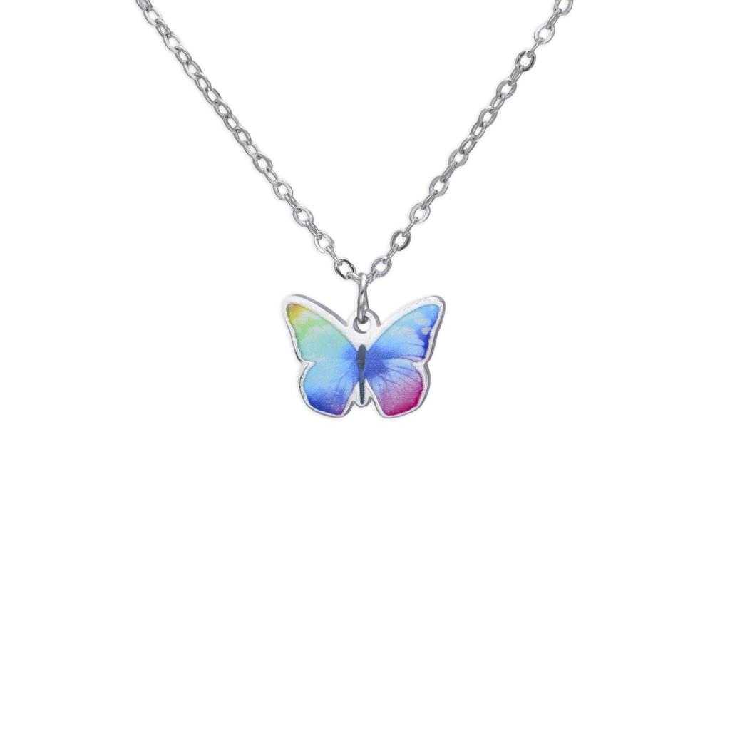 Teamer Colorful Butterfly Necklace For Women Girls Gold Color Stainless Steel Birthday Fashion Jewelry Gift Wholesale 2026 New