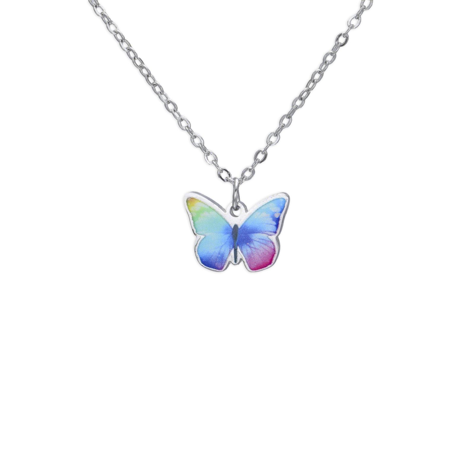 

Teamer Colorful Butterfly Necklace For Women Girls Gold Color Stainless Steel Birthday Fashion Jewelry Gift Wholesale 2026 New 45-50cm