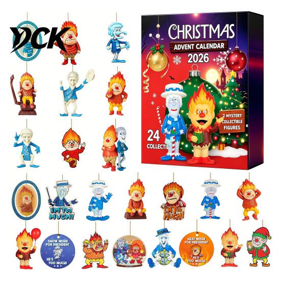 Holiday Gift Boxes Christmas Advent Calendar 2026, 24-Day Surprise Countdown with 24 for Kids Acrylic Pendants, Anime Themed Collectible Gifts