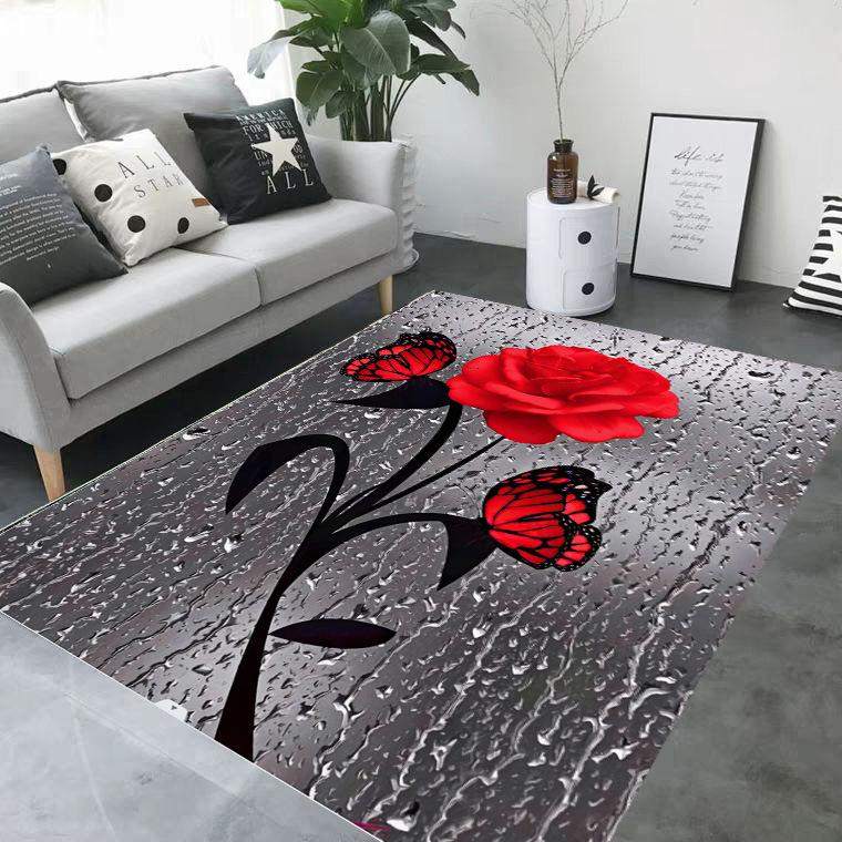 3D Printed Carpet Flower Pattern Living Room Decoration Carpet Sofa Tea Table Mat Bedroom Bedside