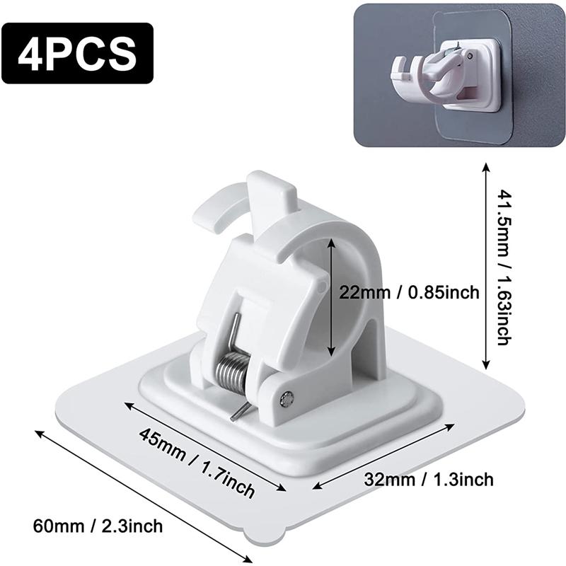

4 шт./компл. самоклеящийся кронштейн для карниза без сверла, держатель для драпировки, крючок для крепления стержня, держатель для карниза, настенный кронштейн, крючок для штанги для полотенец, домашняя ванная комната