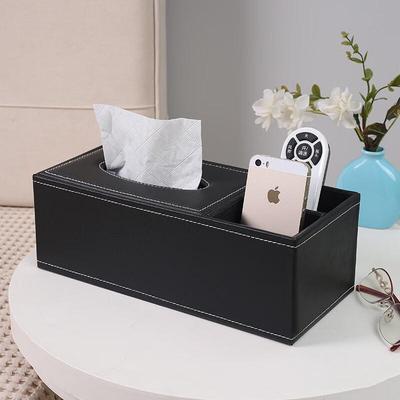 Gureide Faux Leather Multi-functional Desktop Tissue Box Organizer