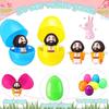 24 Pcs Easter Eggs Filled with Jesus Figurine Plastic Easter Colorful Eggs Religious Jesus Easter Basket Stuffers Party Favors