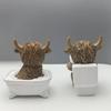 Creative Resin Animal Figurine Toilet Seat Cow Statue Sculpture Decorative Accent For Bathroom Counter top Display