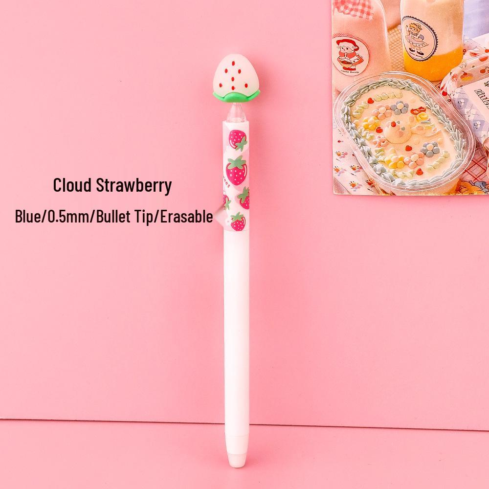 Strawberry Color-Changing Erasable Pen - Cute Heart Twist Ballpoint for Students