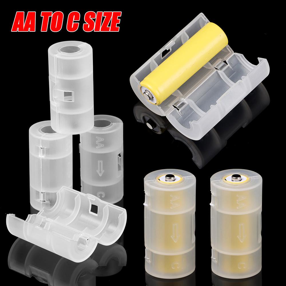 Box Portable Holder Batteries Adapter AA to C Size Switcher Adaptor Case Cell Battery Converter