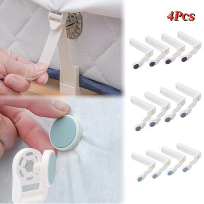 4PCS Bed Sheet Fasteners Adjustable Length Bed Sheet Holder Non-Slip Keep Sheet Place Fastener Grippers