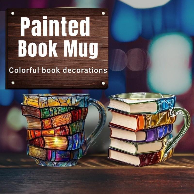 Stapelbare Buchförmige Harz-Kaffeetasse Dekorative Schreibtischverzierung Modern Minimalistisch Heimbüro Geschenk