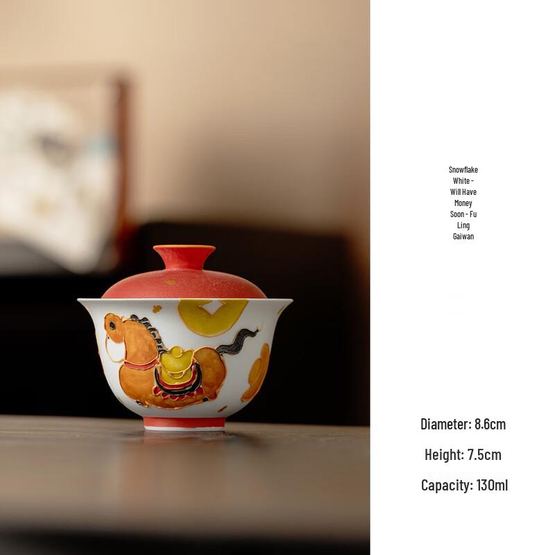 Chinese Style Hand-Painted Ceramic Gaiwan Set