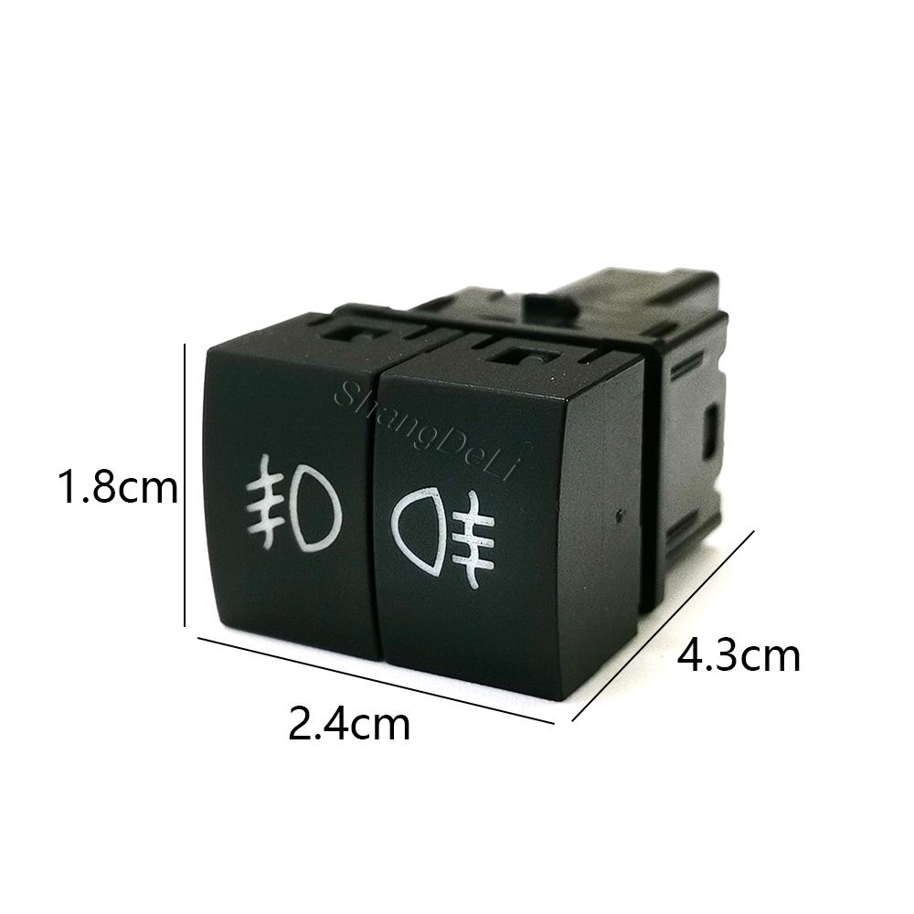 1PC Car Dual Key Switch LED DRL Fog Lights Power LED Spotlight Switch Button With Connect wire For Nissan X-TRAIL 2023