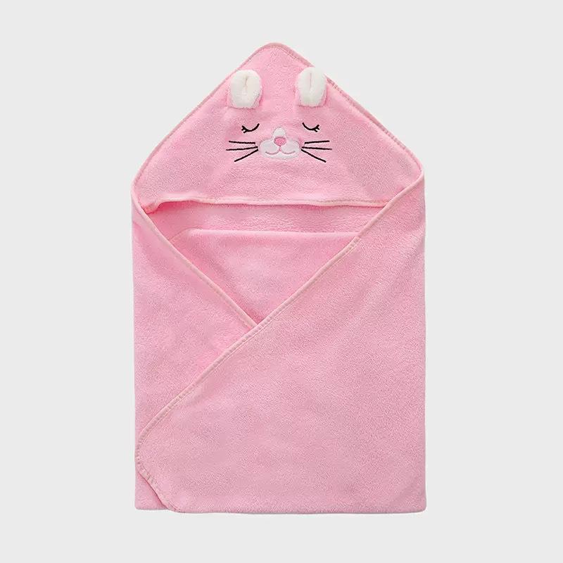 Children's Quick-Drying Coral Fleece Hooded Bathrobe Cloak Towel