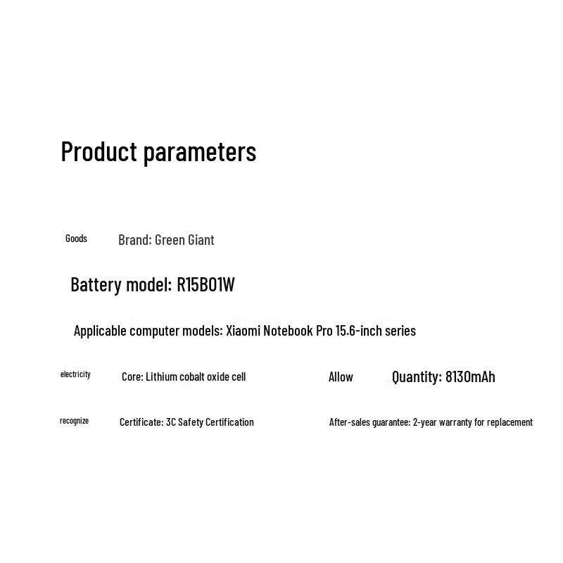 llano Laptop Battery for Xiaomi Pro 15.6-inch