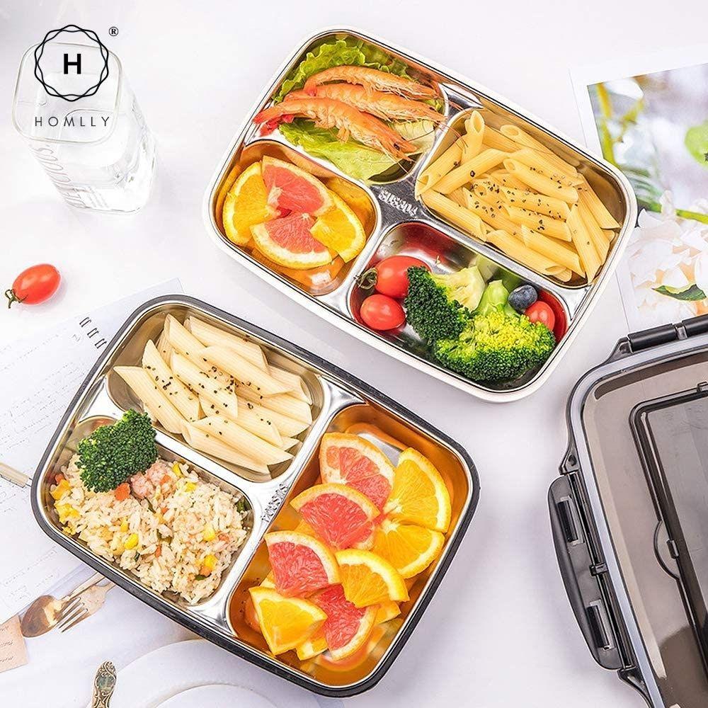 Homlly Compartment Stainless Steel Thermal Bento Lunch Box