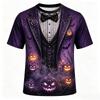 Summer Men's 3D Printed Crew Neck Short Sleeve T-Shirt Halloween Dress Up