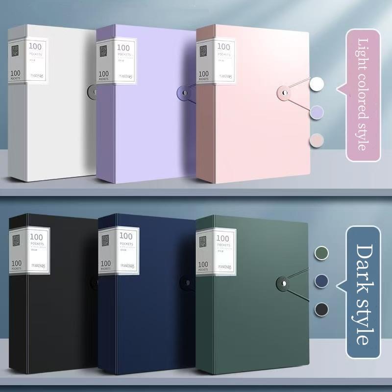 2pcs A4 File Folder with 60 Plastic Pockets Portable Organizer for Office School Home Visible Professional Document File Storage