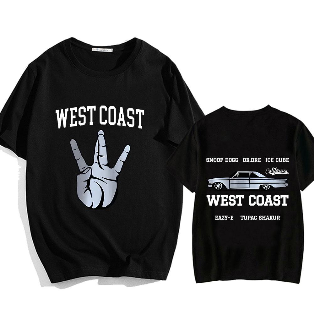

Back Printing West Coast T Shirt Short Sleeve High Quality Cotton Tee-shirt Funko Pop Harajuku Tshirt Ropa Hombre O-neck Clothes 4XL