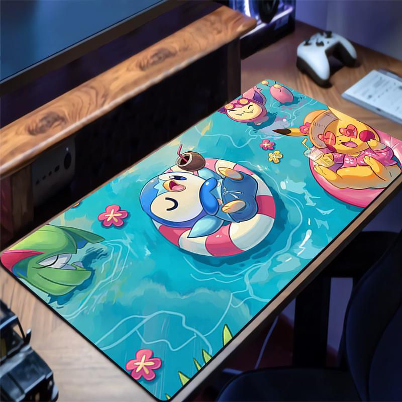 PPokemons PPikachus Design Gaming Mouse Pad AntiSlip Rubber Base Extended Desk Mat For Office Computer Accessories Mousepad