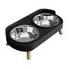 Nostalgie Elevated Cat Bowl, Dual 13.53oz Stainless Steel Bowls, Non Spill Bowl with Raised Stand, Pet Food And Water Set for Indoor Cats