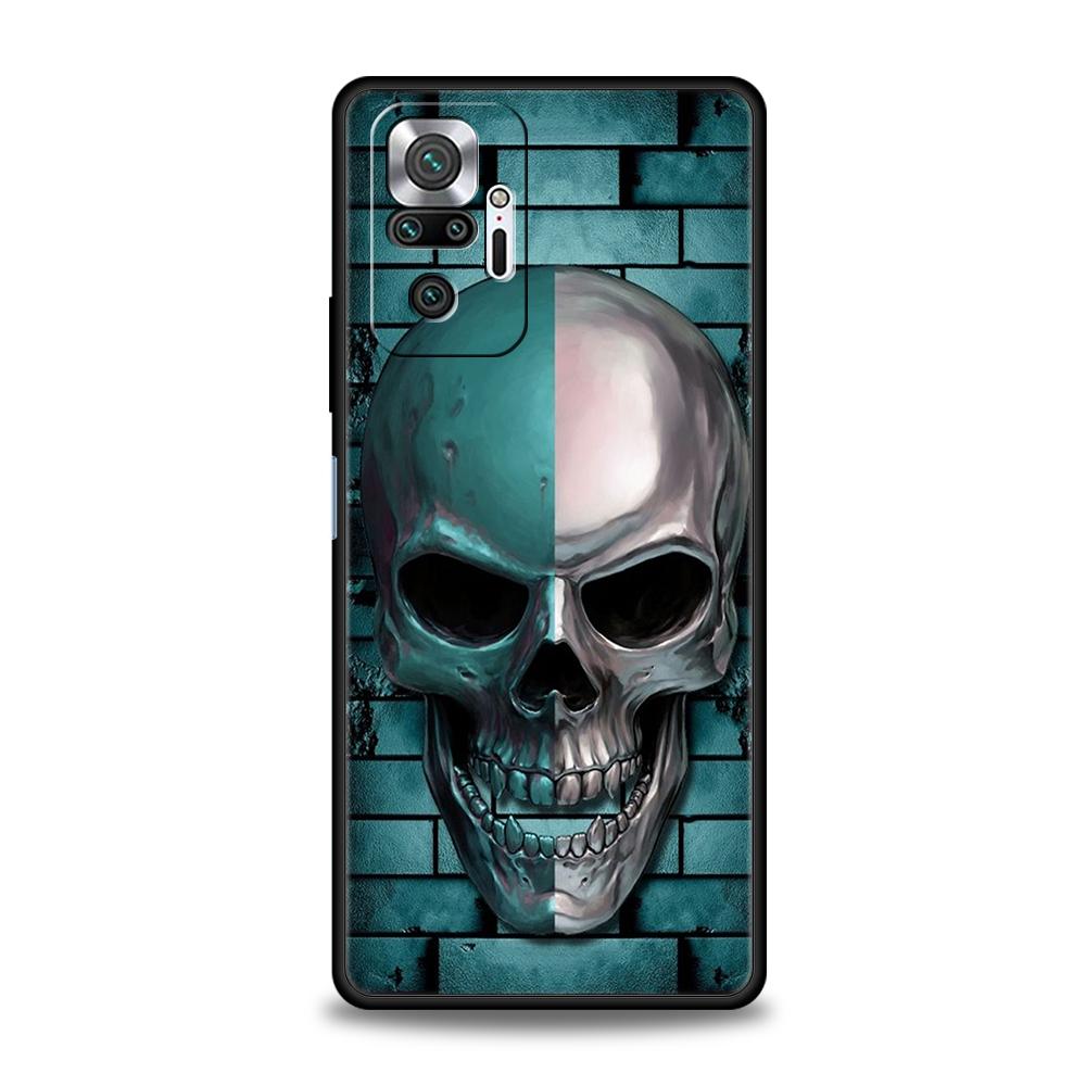 

Fashion Skull Phone Case For Redmi 10c K50 Note 10 11 11T Pro 9 9s 8 8T 7 K40 Gaming 9A 9C 8A Pro Plus 5G Silicone Shell Fundas K40 Gaming