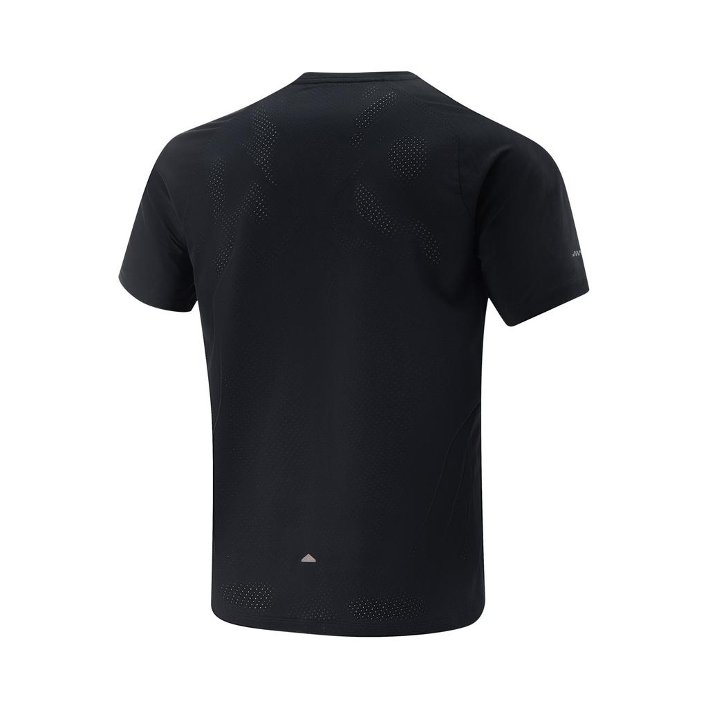 Li-Ning Comfortable Simple Quick-Dry Round Neck Letter T-Shirt Men Tops Black ATSV367-1