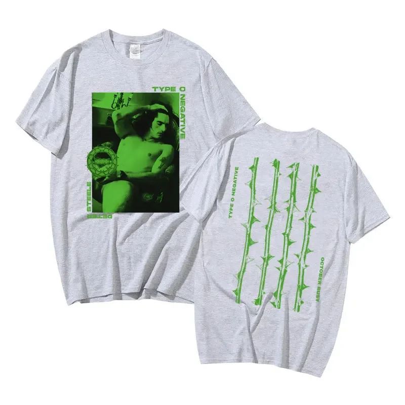 Vintage tričko rockové kapely Pánské retro nadměrné tričko Typ O Negativní Umělecké Estetické Tričko Pánská Móda Bavlněné Tričko Muži Ženy