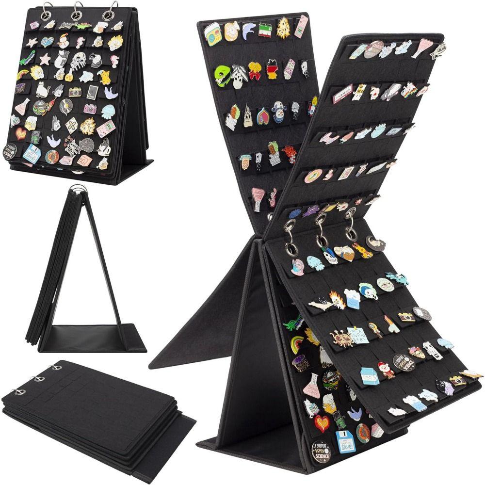 Großer Pin-Ausstellungsständer Klappdeckel-Abzeichen-Ausstellungskoffer Schuhanhänger-Halter Schmuckorganisator
