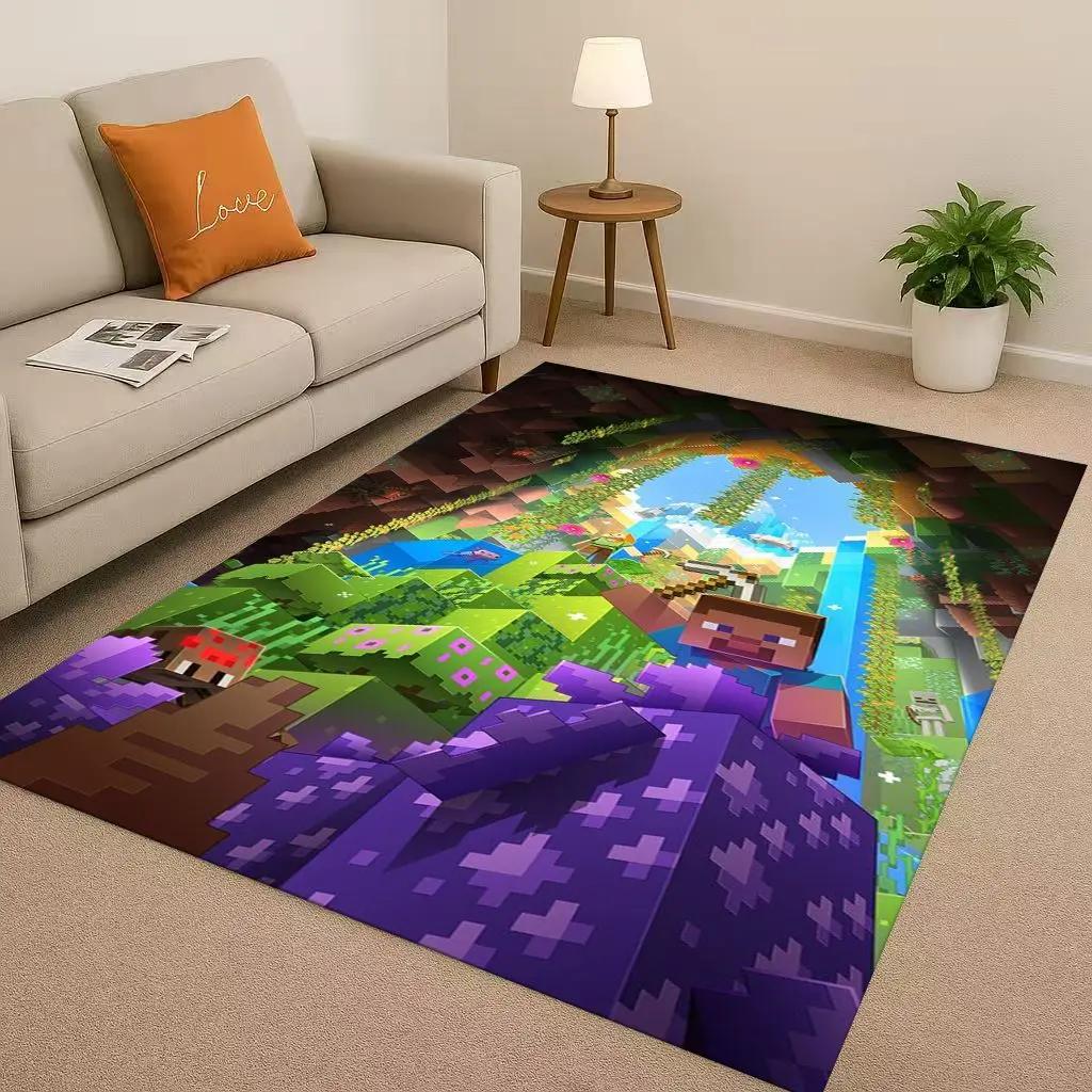 3D S-Sand B-box Cartoon Game Living Room Non-Slip Area Rug Soft Carpet for Bedroom Playroom Sofa,Easy Clean Home Decor Doormat
