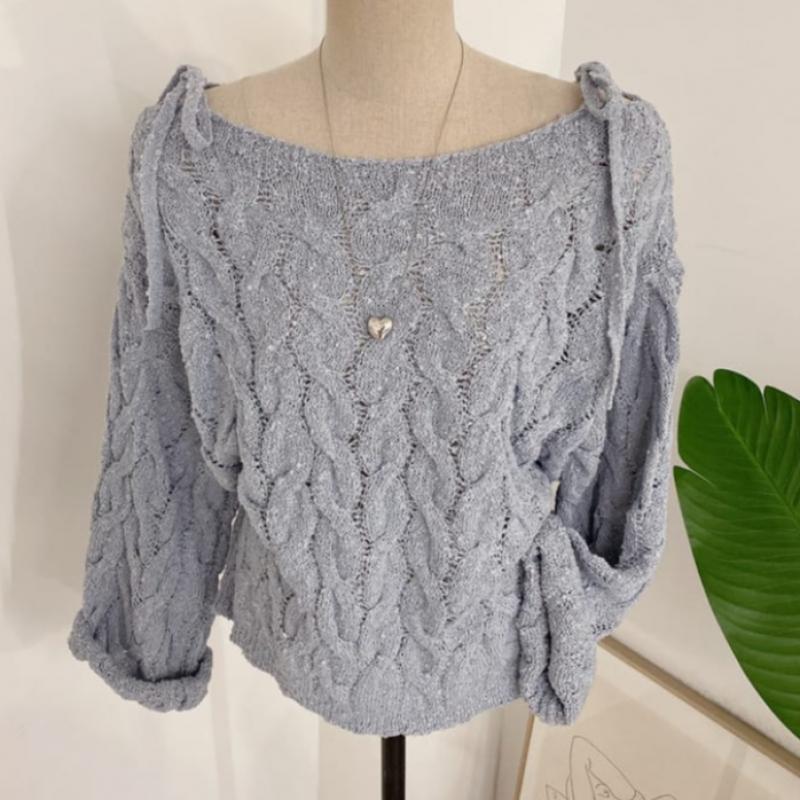Honey J Boat Neck Shoulder Strap Knit  5 Colors  Jb 3