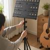 Iron Music Stand with Three-Panel Rest Folding for Classrooms
