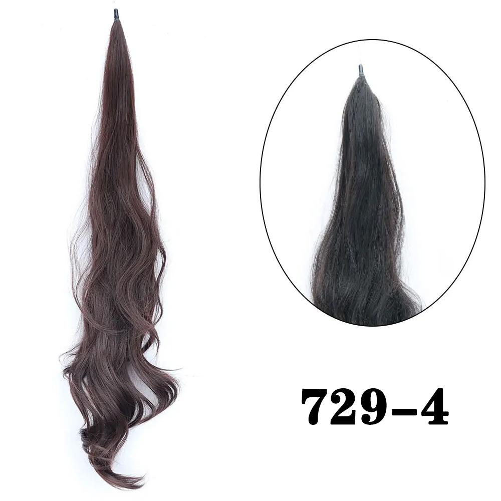 MISSQUEEN תוספות שיער קוקו סינתטי גמיש מלופף, קוקו ארוך גלי ויפה, קוקו לנשים