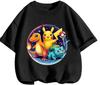 Everyday Casual Short Sleeve T Shirt Pikachu Trendy Cartoon Print Lightweight Outdoor Wear Children 3 To 14 Years Old