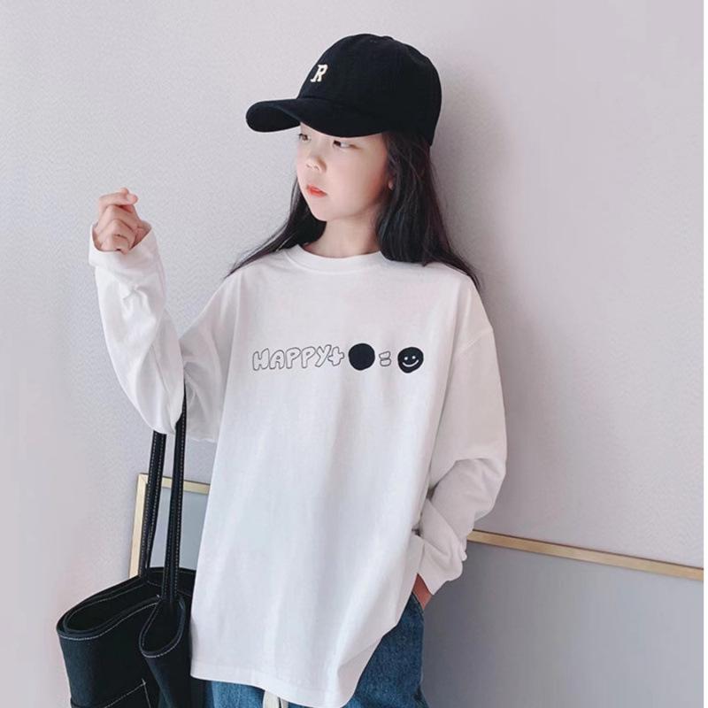 Girls Loose Fit Long-Sleeve Cotton T-Shirt - Spring/Autumn 2026 160