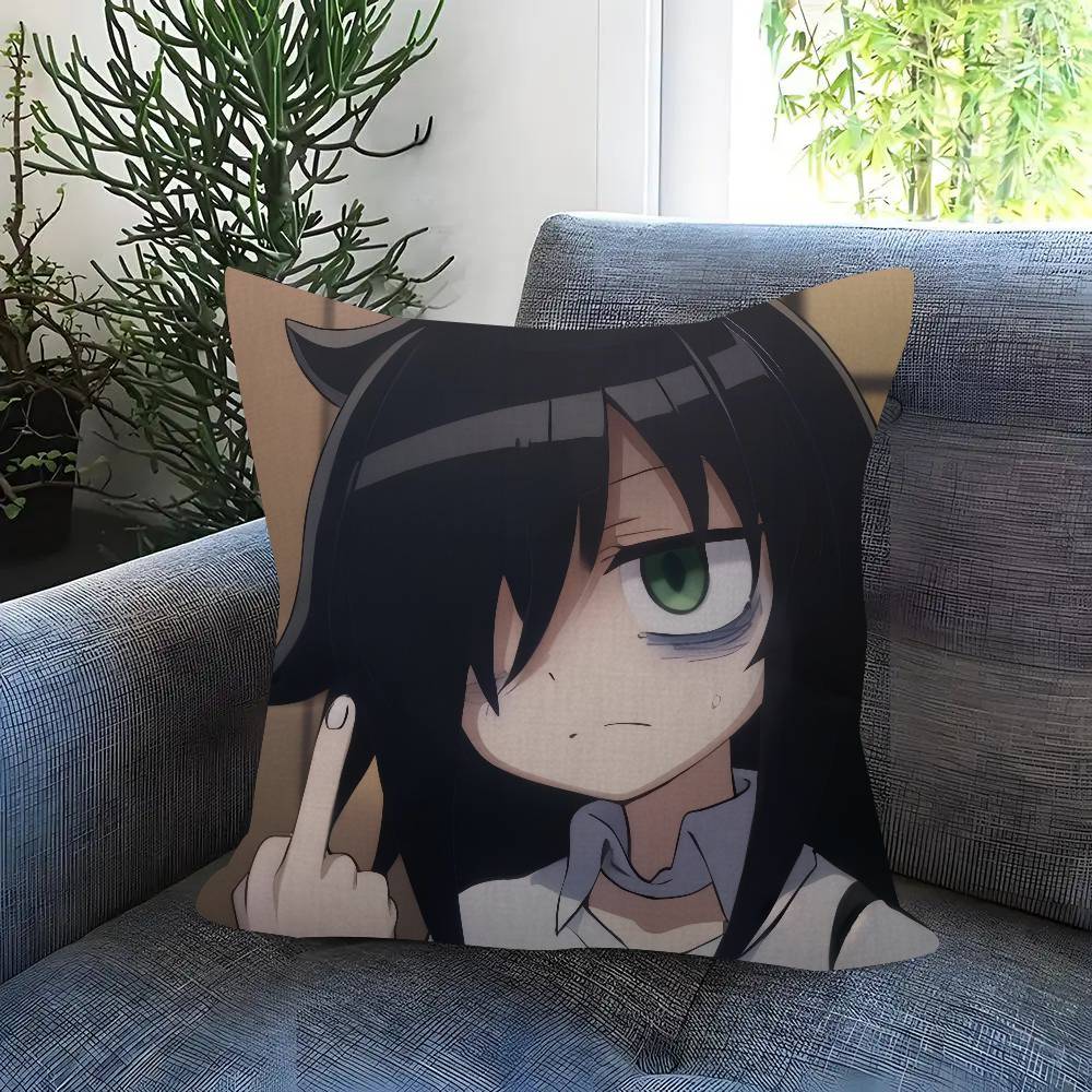 Anime Watamote Kuroki Tomoko Personalized Pillow Dust Cover Bedroom Kids Party Decoration Pillowcase Birthday Children Gift