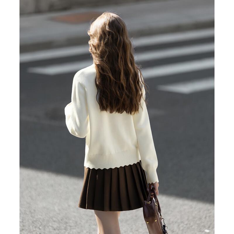 TonLion Women's 2025 Autumn/Winter Mock Neck Solid Knit Pullover