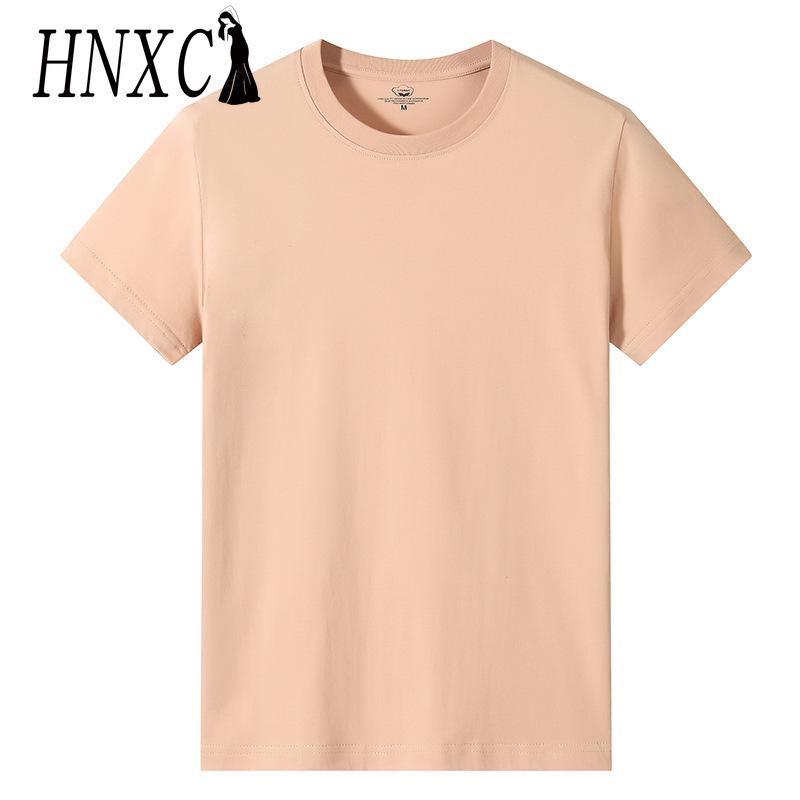 HNXC Kortermet t-skjorte i bomull for menn mote løs halvermet skjorte med trykt medfølende skjorte