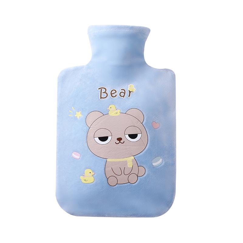 1000ml Large Hot Water Bag Removable Plush Hot Water Bottles Reusable Hand Warmer with Cloth Cover Explosion-Proof Girl Winter