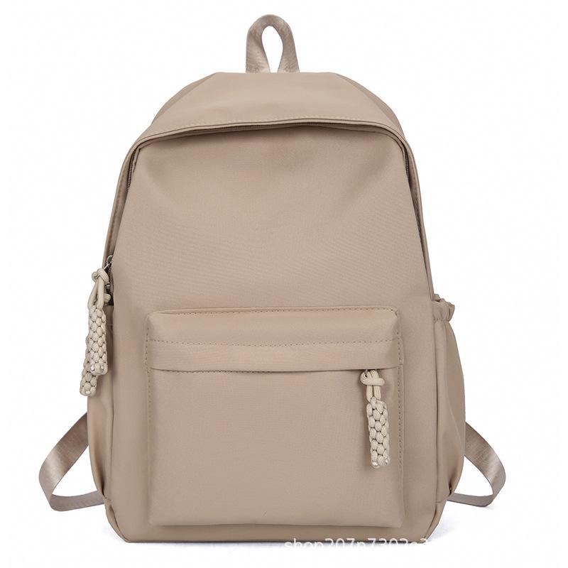 Schoolbag Fashion Large Capacity School Bag Girls Junior High School Travel Backpack Japanese Solid Color College Student Lightweight Versatile