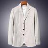 Blazer Men Fashion Business Solid Color Slim Fit Casual Work Cotton Korean Coat for Men Middle-aged Plus Size Loose Blazer