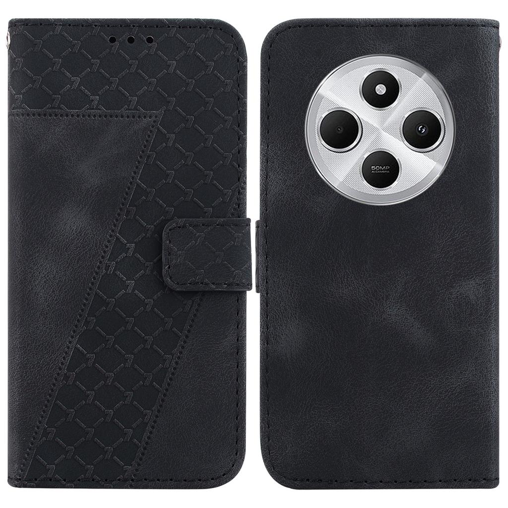For Xiaomi Poco C75 4G/Redmi 14R 5G/14C 4G Stand Case 7-Shaped Pattern Imprint Leather Phone Cover