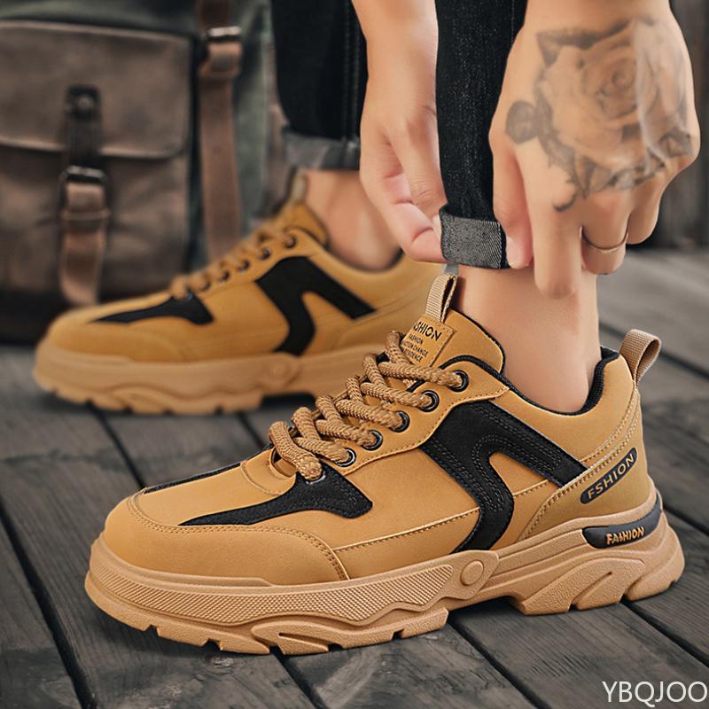 Men's Sports Shoes  Spring New Anti Slip Thick Soled Low Top Trendy Hiking Leisure Sports Shoes  Para Hombre Sneakers