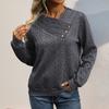 2025 Herfst Vintage Lange Mouw Effen Kleur Gerimpeld Sweatshirt Dames Casual Top Amazon Hot Sale Europa Amerika