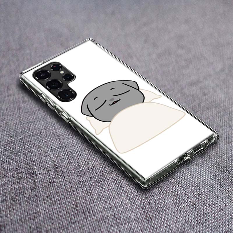 

Cute Cartoon K-Kkamang Phone Case For Samsung Galaxy S24 S23 S21 S20 FE S22 S26 Ultra S25 Edge S10 Plus Cover Clear TPU Capa She Samsung S20 Ultra